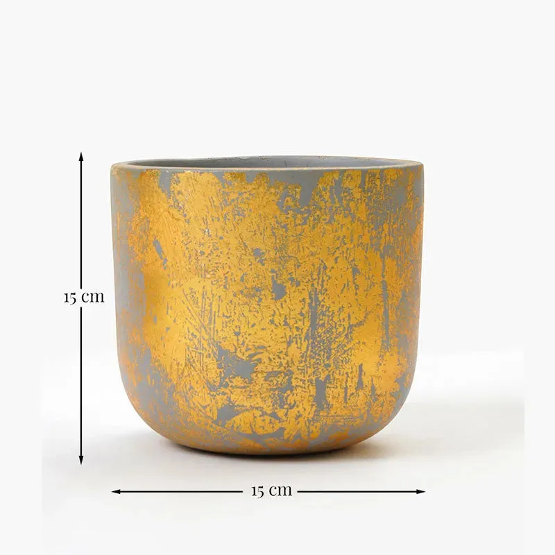 Century Gold Planter | Grey | Plant Not Included