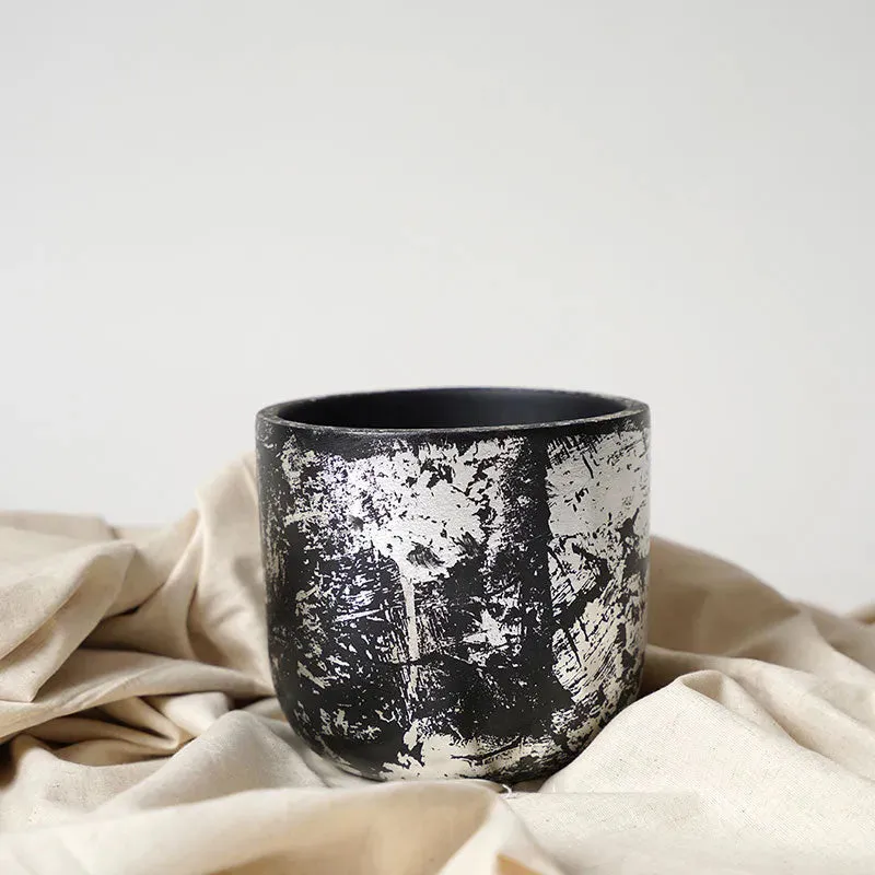 Century Silver Planter | Black  | Plant Not Included