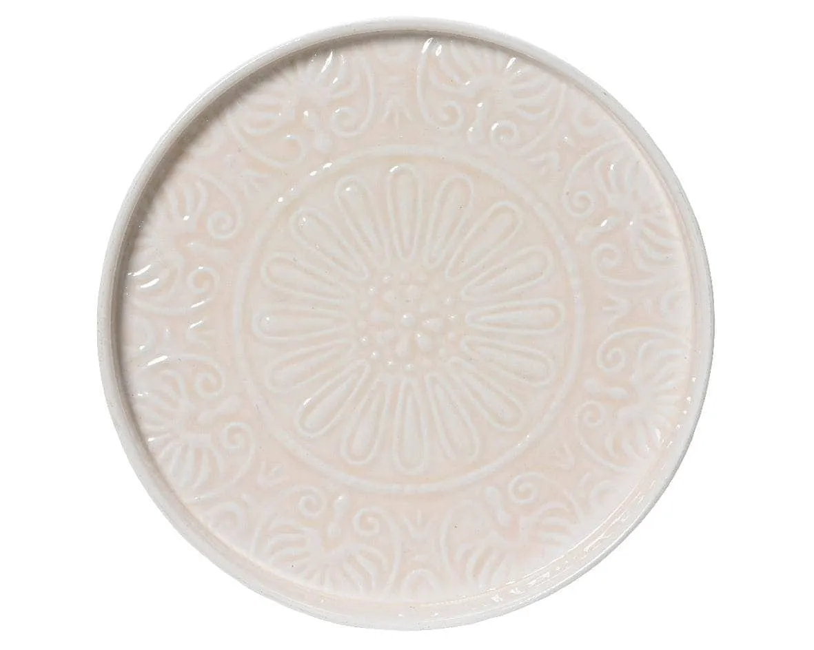 Deco Embossed Iron Plate - Cream