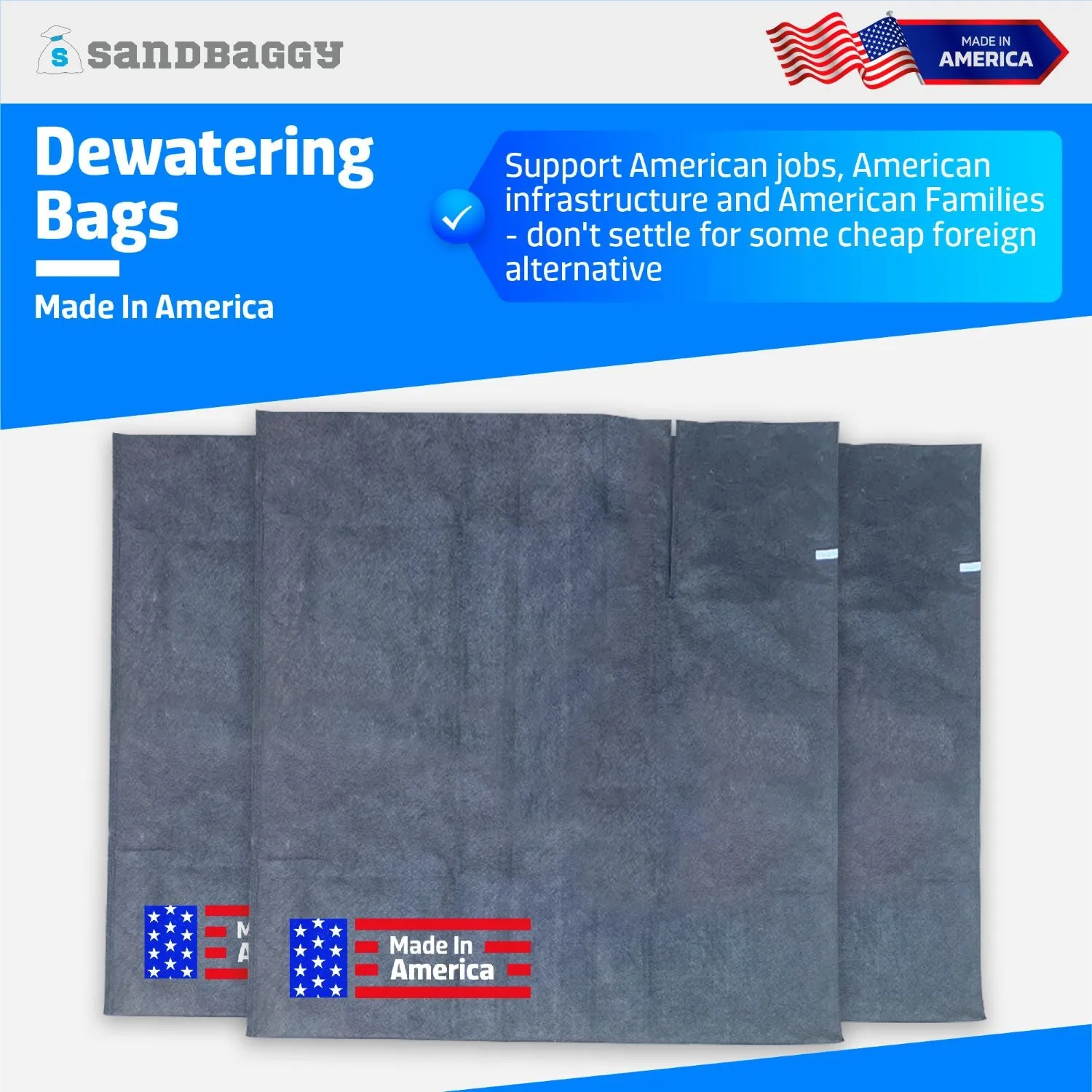 Dewatering Bags - Made in America - For Filtering Sediment, Oil, Sludge & Pollutants