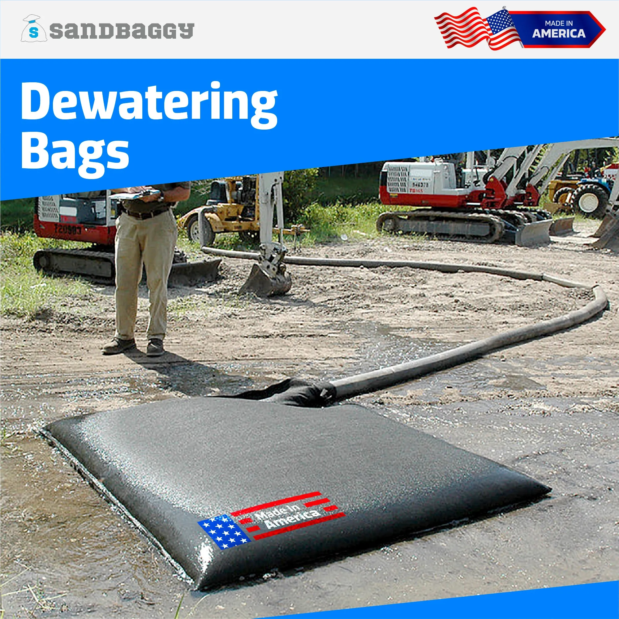 Dewatering Bags - Made in America - For Filtering Sediment, Oil, Sludge & Pollutants