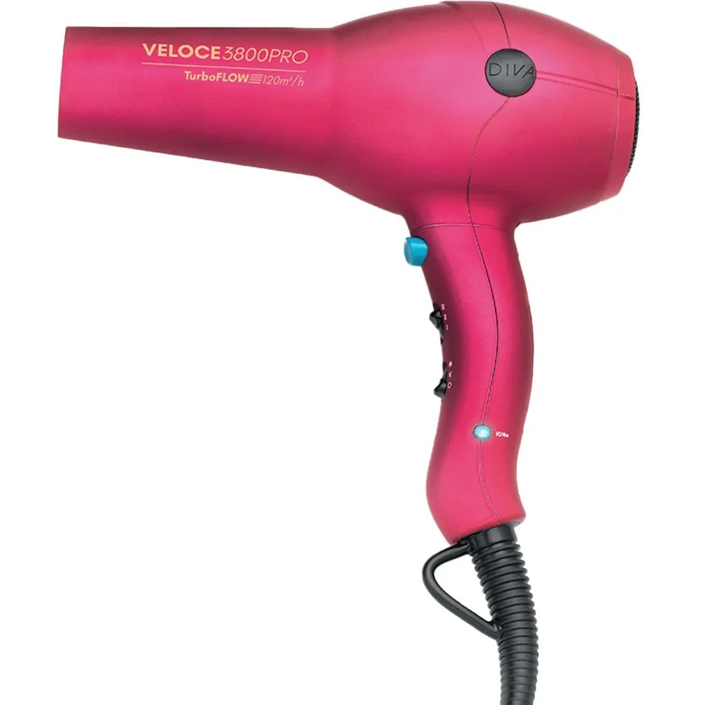 Diva Veloce 3800 Pro Hairdryer Pink