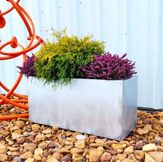 DIY Build Your Own Metal Planter 30" x 12" x 14" - Medium Rectangular Planter - Tall Metal Planter - Outdoor Indoor Planter - Planter Box