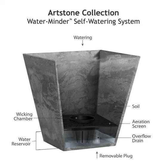 Ella Rectangle Pot - Grey - 21.5-inches