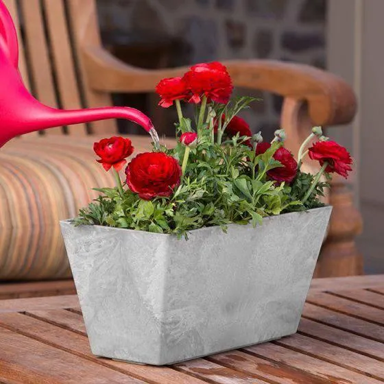 Ella Rectangle Pot - Grey - 21.5-inches