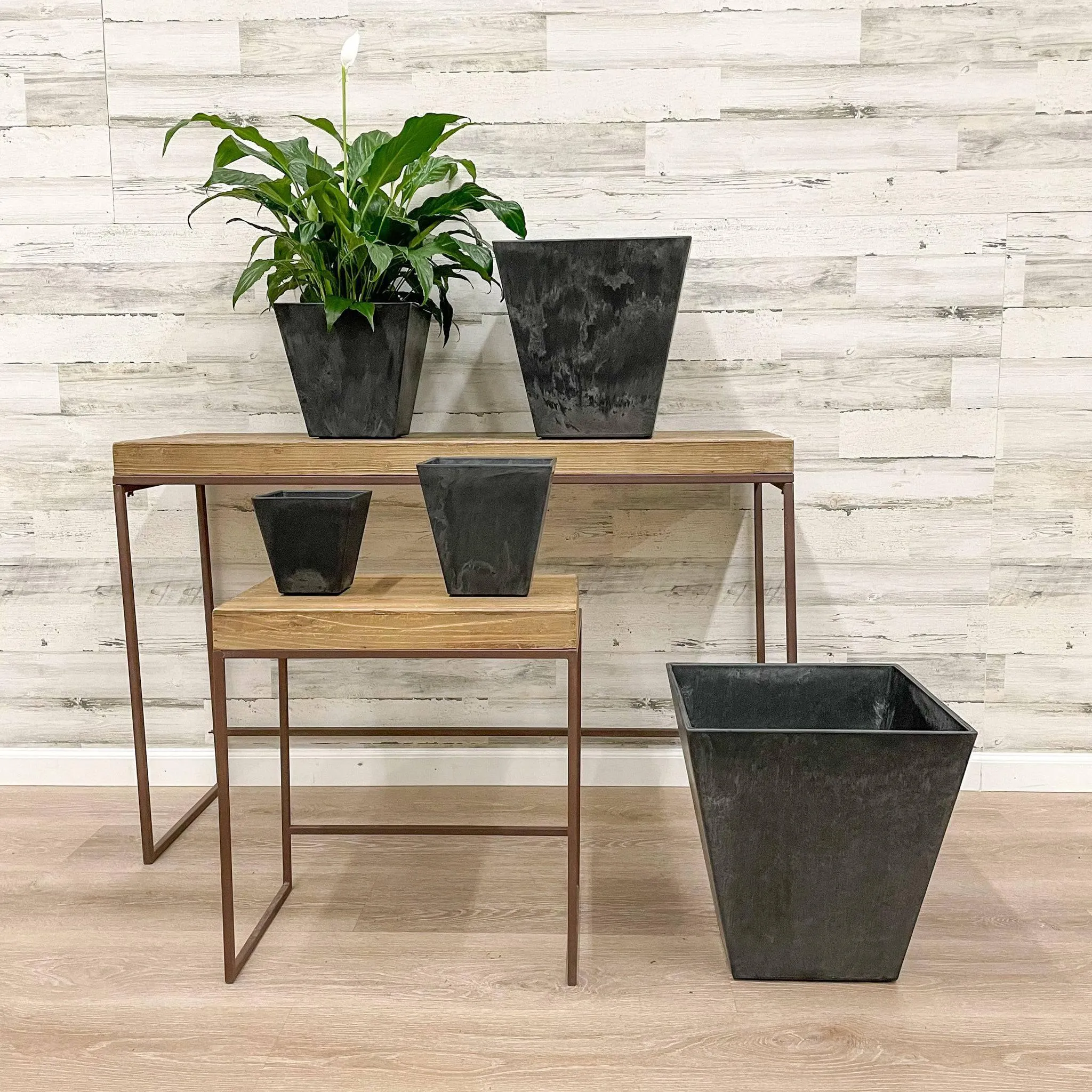 Ella Square Pot - Black - 10-inches