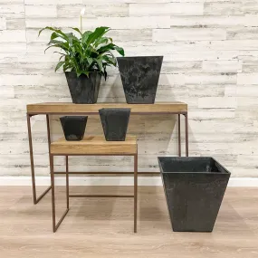 Ella Square Pot - Black - 10-inches