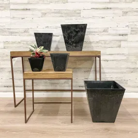 Ella Square Pot - Black - 6-inches