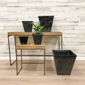 Ella Square Pot - Black - 8-inches