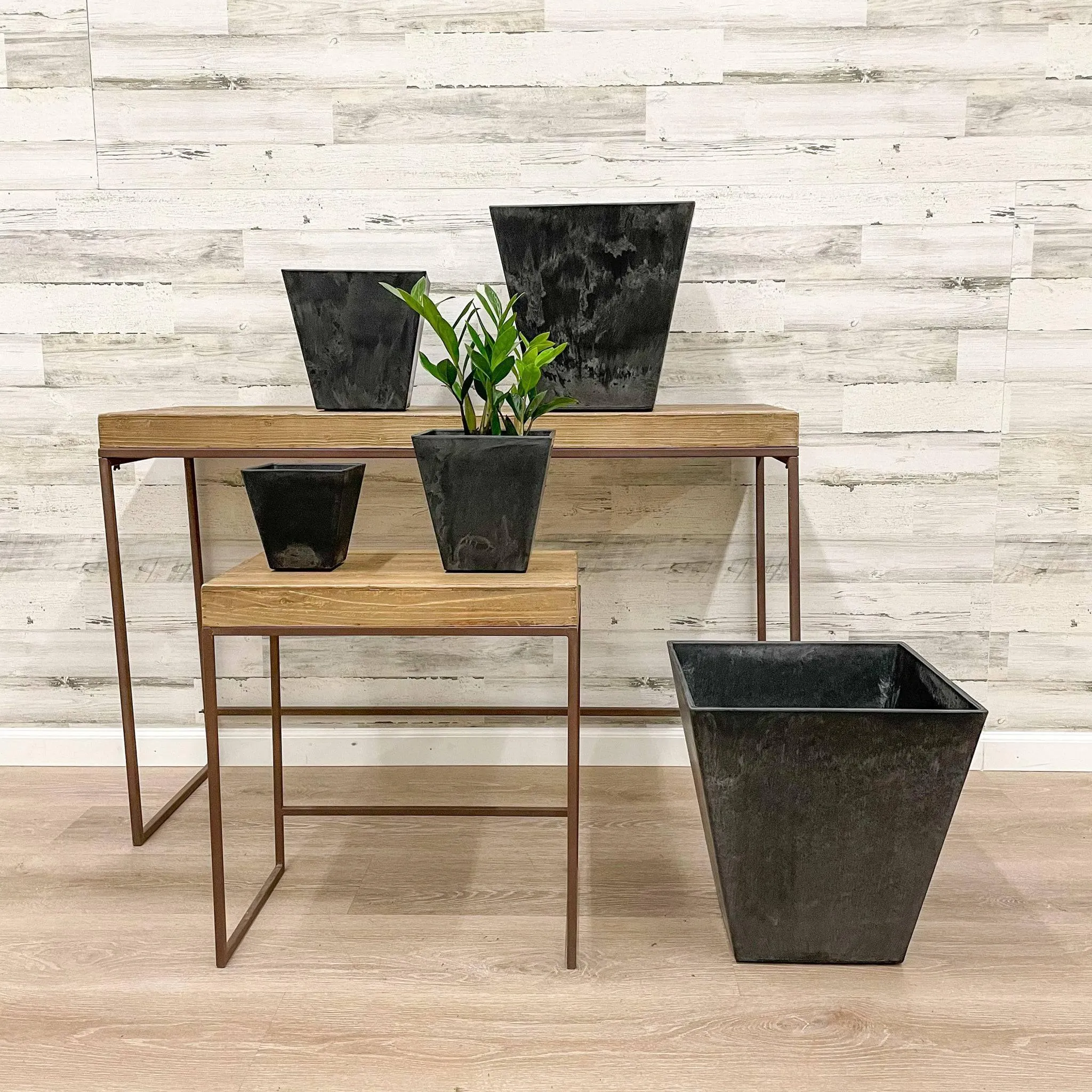 Ella Square Pot - Black - 8-inches