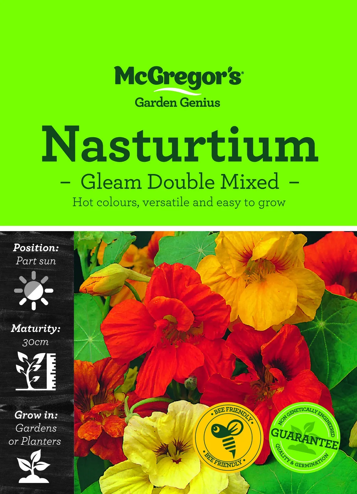 Flower Seeds, McGregor's, Nasturtium Gleam Double Mixed
