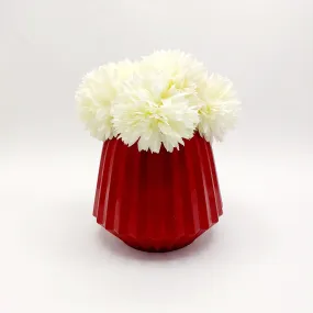 Flower With Pots - White Peony With Cherry Red pots
