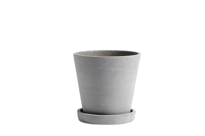 Flowerpot With Saucer | Medium | Grey | by HAY
