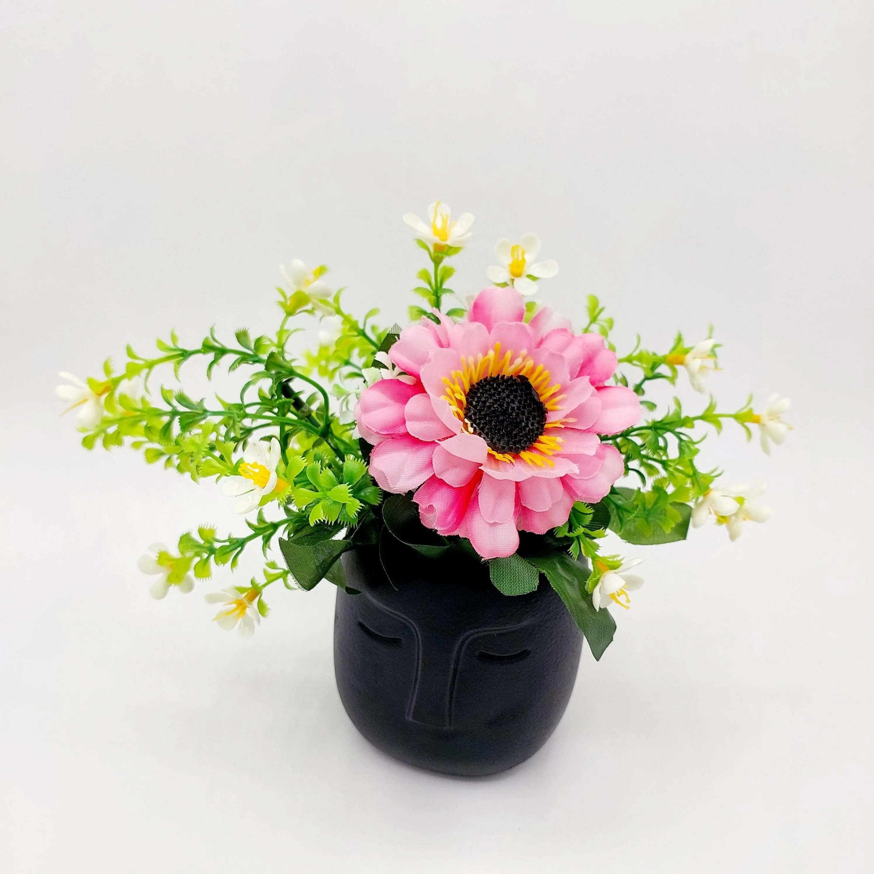Flowers With Pots - Mona Lisa Sunflower - Black Pot