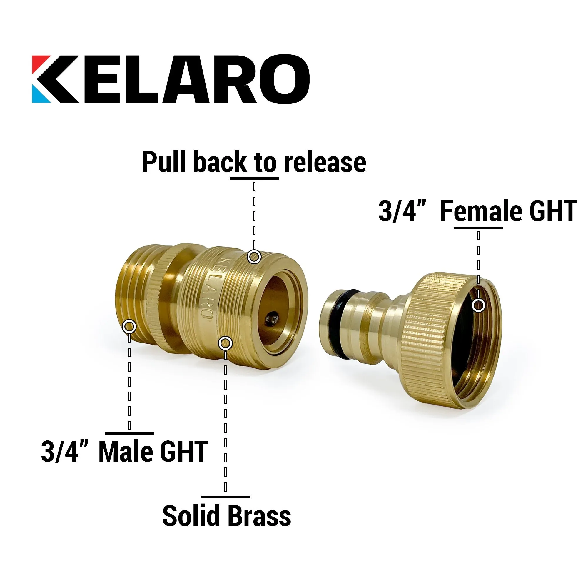 Garden Hose Quick Connect Fittings (2-Pack)