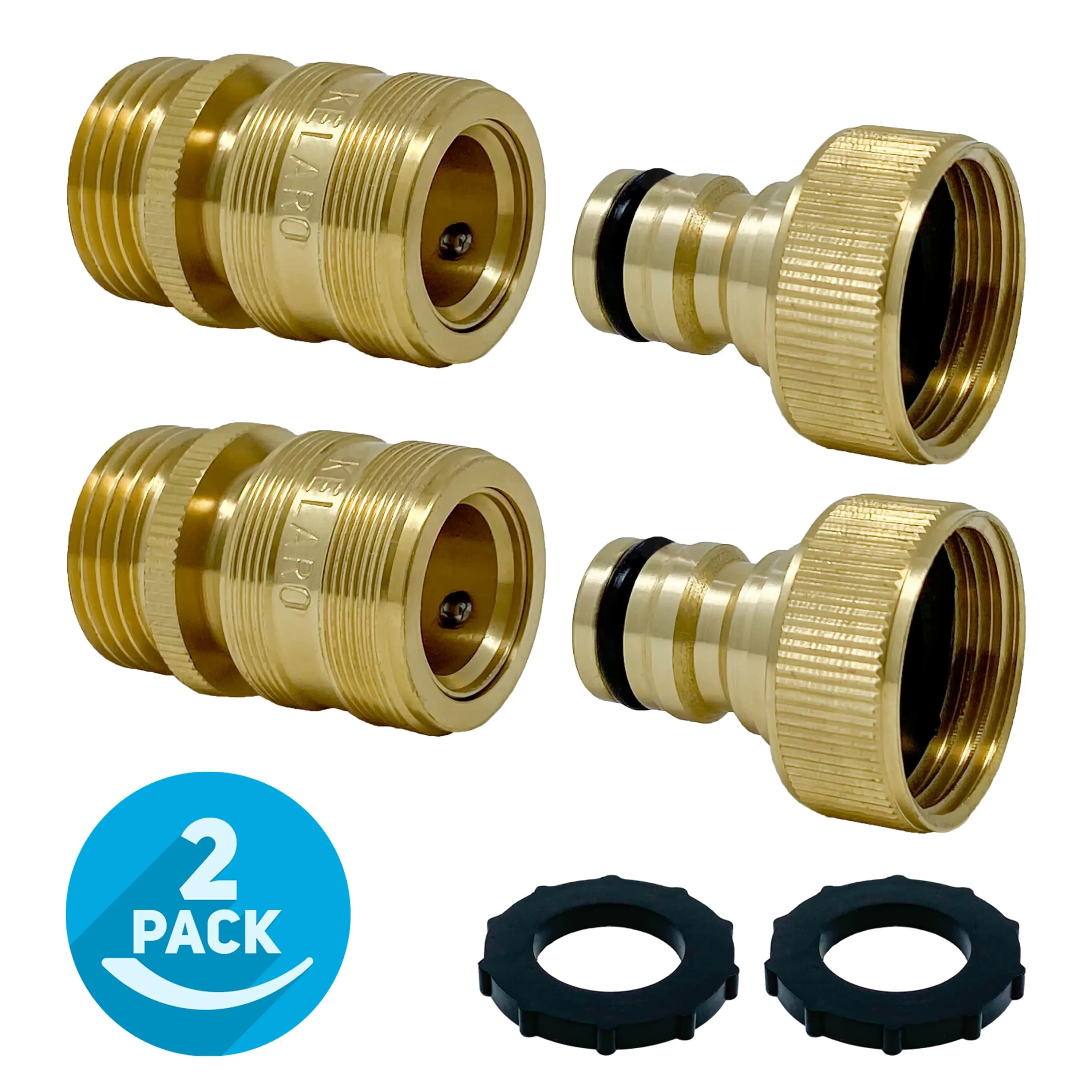 Garden Hose Quick Connect Fittings (2-Pack)