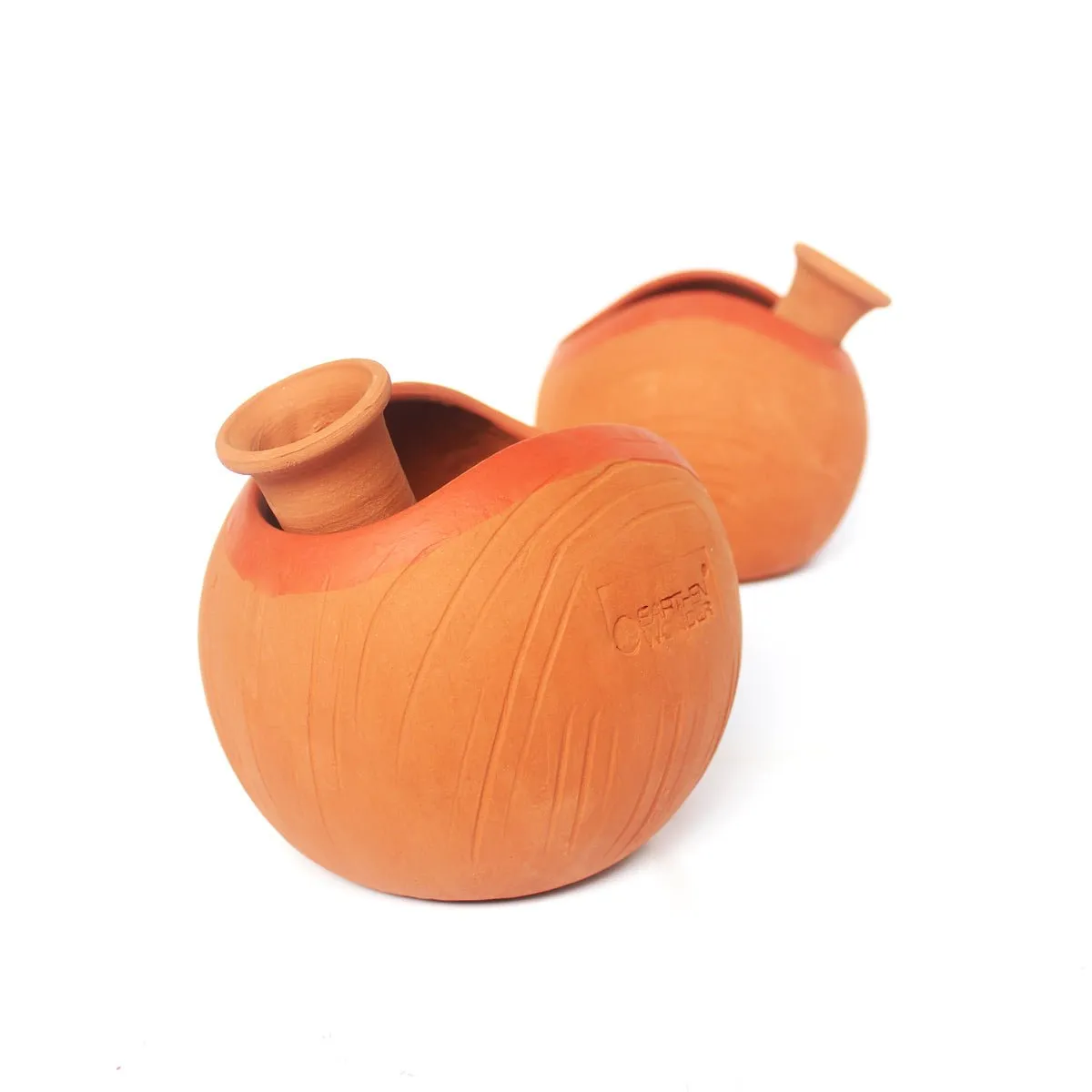 GLO (L) Terracotta Planter with Deep Root Watering System- Set of 2