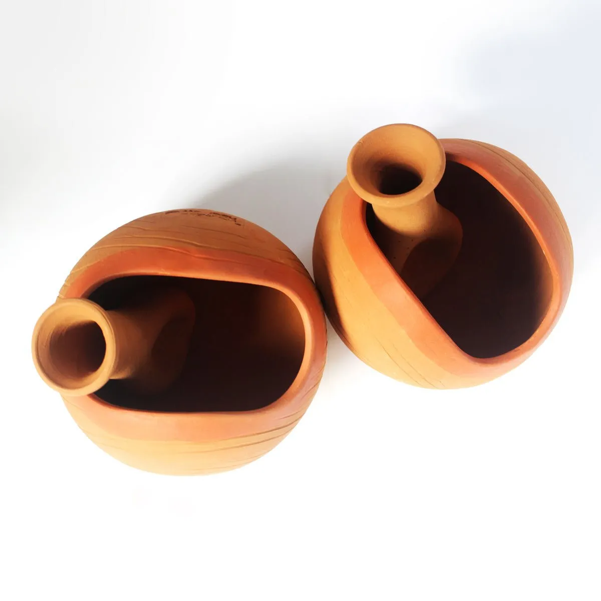 GLO (L) Terracotta Planter with Deep Root Watering System- Set of 2