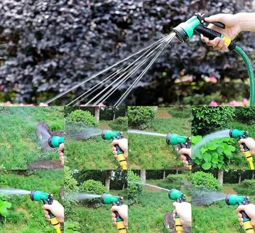 GLUN® Garden Hose Spray 7 Different Pattern Spray Nozzle for Garden, Car Washer, Pressure Water Saving Filter Pack of 1