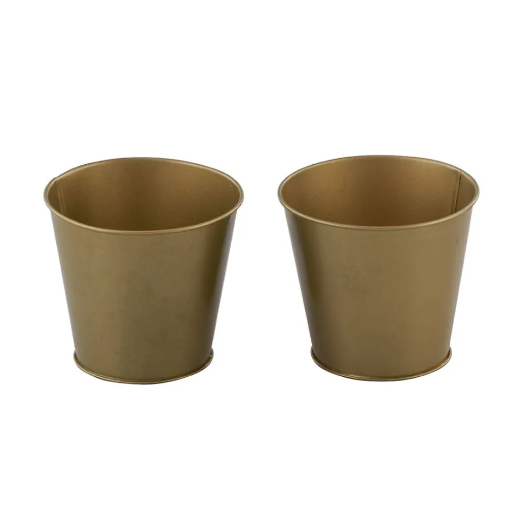 Golden Table Planter For Indoor Plants | Hand-Crafted | Metal | Small | 3.5 inch