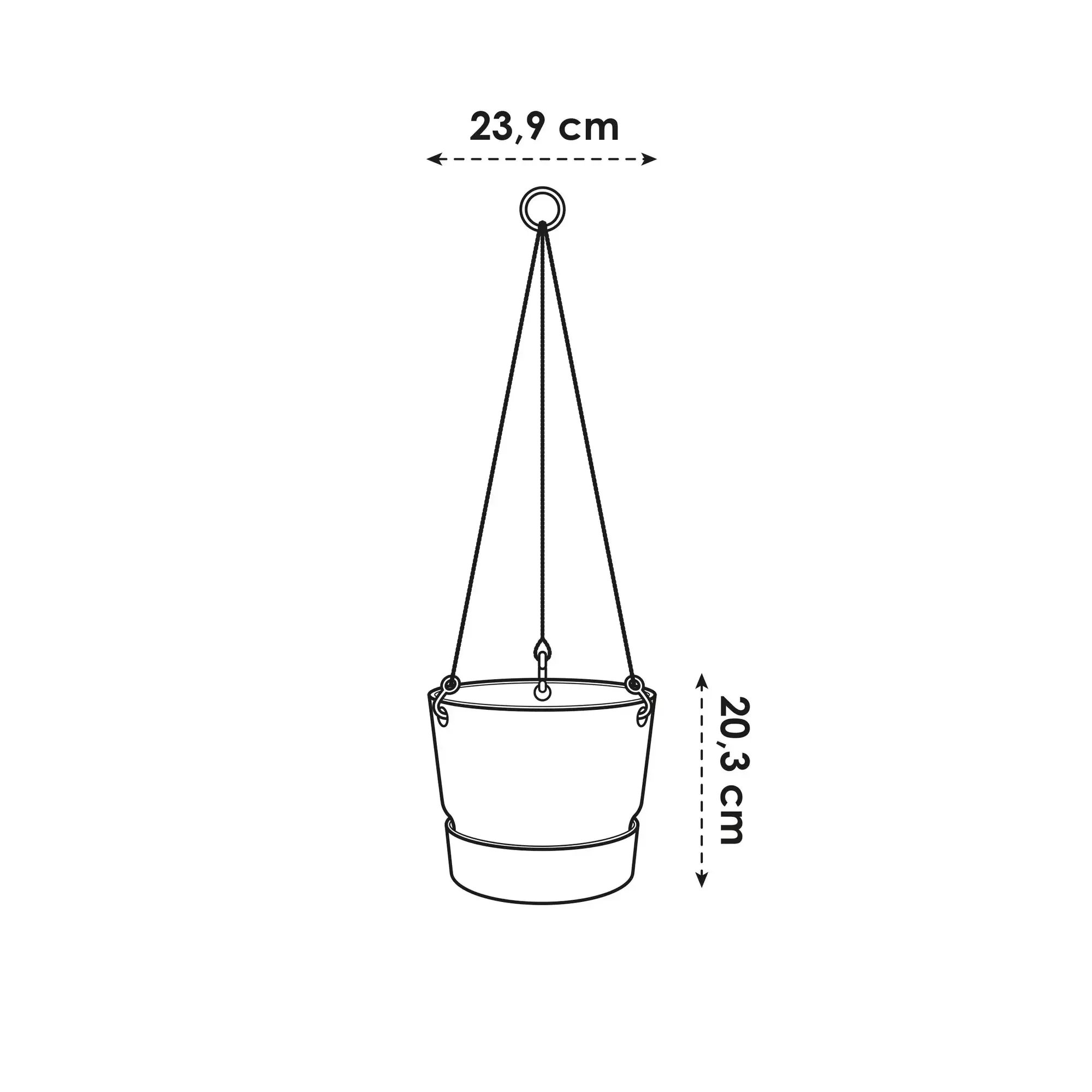 Greenville Hanging Basket 24Cm (White)