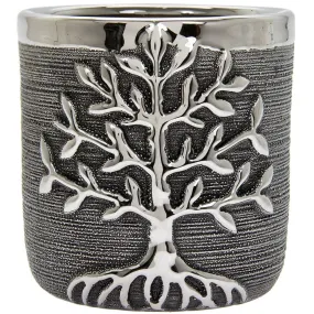 Gunmetal Tree Of Life Planter -13.5cm