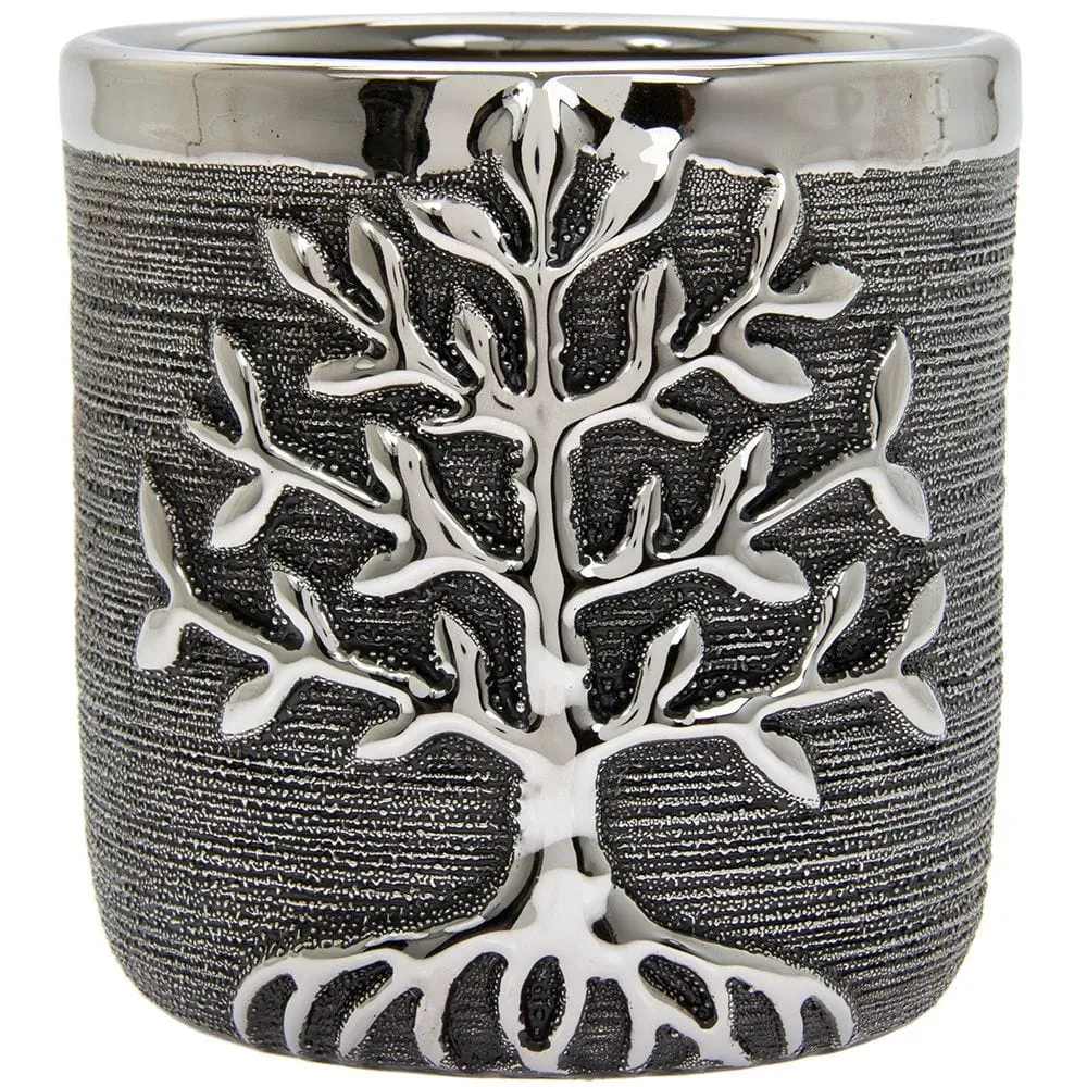 Gunmetal Tree Of Life Planter -13.5cm