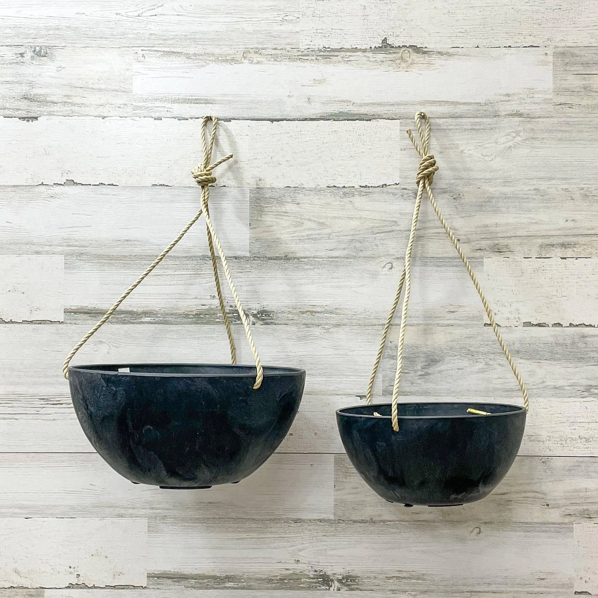 Hanging Bowl Planter - Black - 10-inches