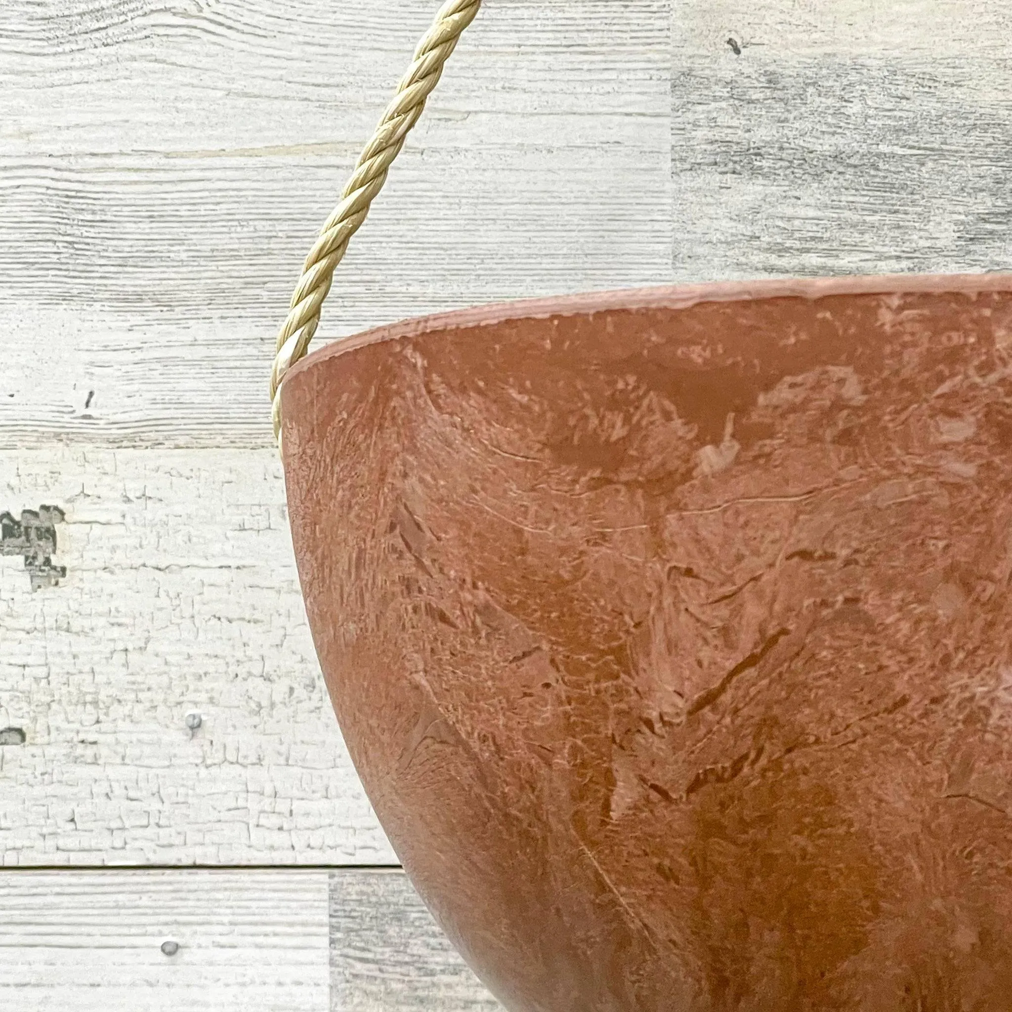 Hanging Bowl Planter - Rust - 10-inches