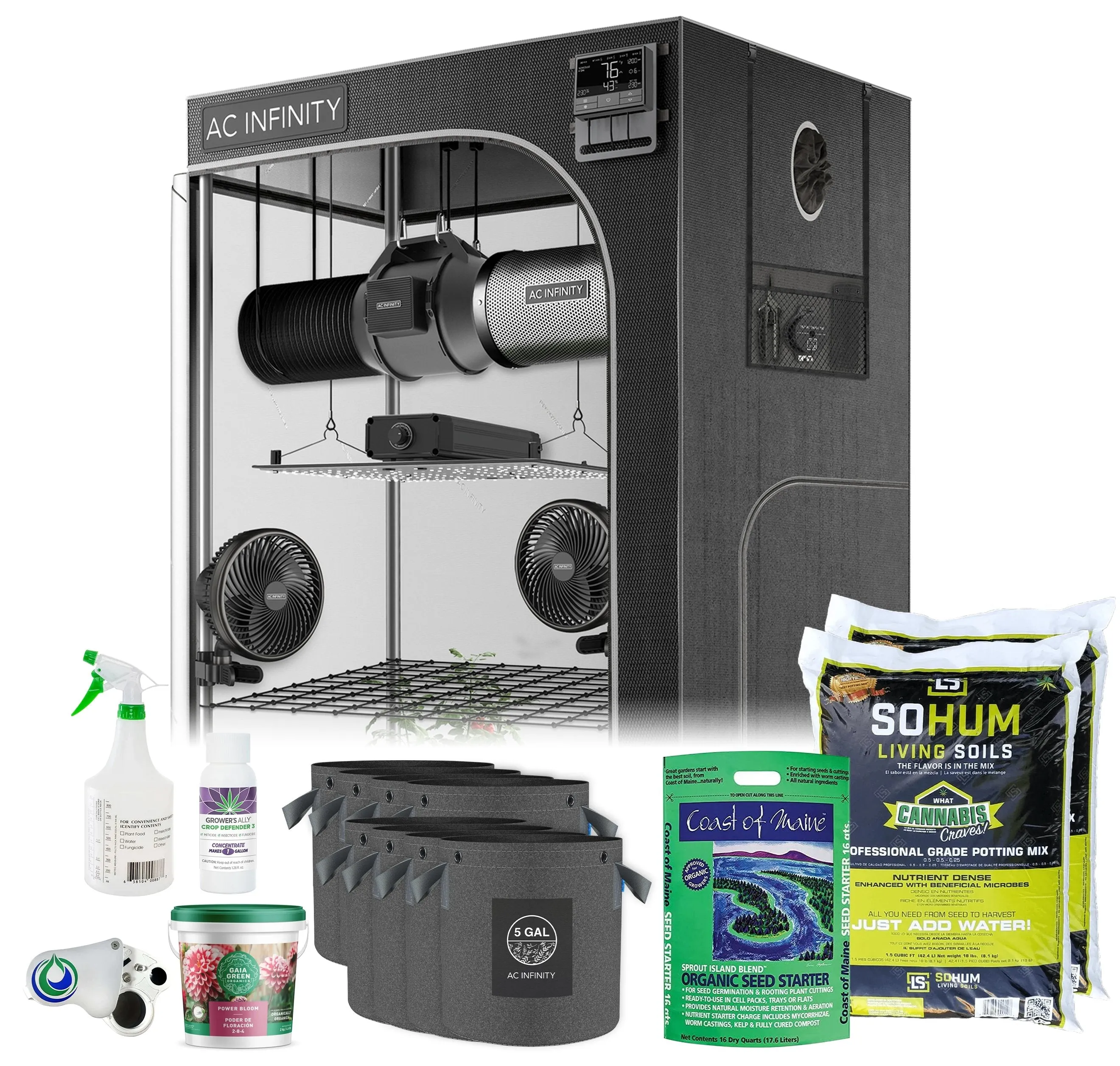 Happy Hydro Automated Grow Tent Kit 4-Plant 4’ x 4’ x 6’8"