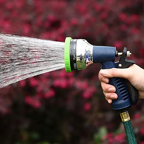 Heavy Duty Garden Pattern Nozzle, Fits All Standard Garden Hoses, 9 Adjustable Patterns Water Jet Pistol Grip Trigger - for Car Wash, Patio Cleaning, Watering Lawn/Garden, Shower Pets