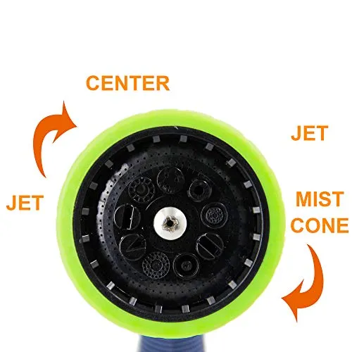 Heavy Duty Garden Pattern Nozzle, Fits All Standard Garden Hoses, 9 Adjustable Patterns Water Jet Pistol Grip Trigger - for Car Wash, Patio Cleaning, Watering Lawn/Garden, Shower Pets