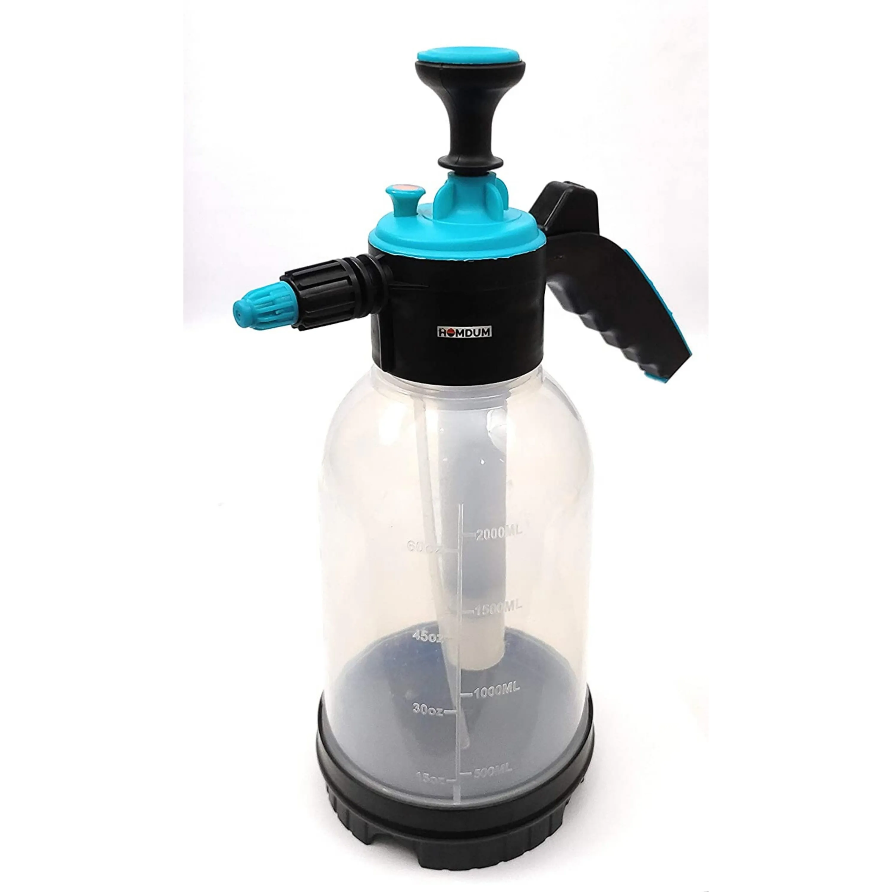 Homdum 2 ltr Manual garden pressure sprayer Portable Pressurized water Sprinkler Gun for Gardening & sanitizer spraying, Hand held agriculture spray tool color blue.