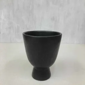 Indoor Planter | Longpi Black Stone Pottery | Minimalist Home Decor | 18"