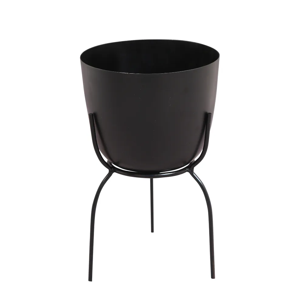 Indoor Planter With Detachable Stand | Black Iron | Living Room decor | 12"