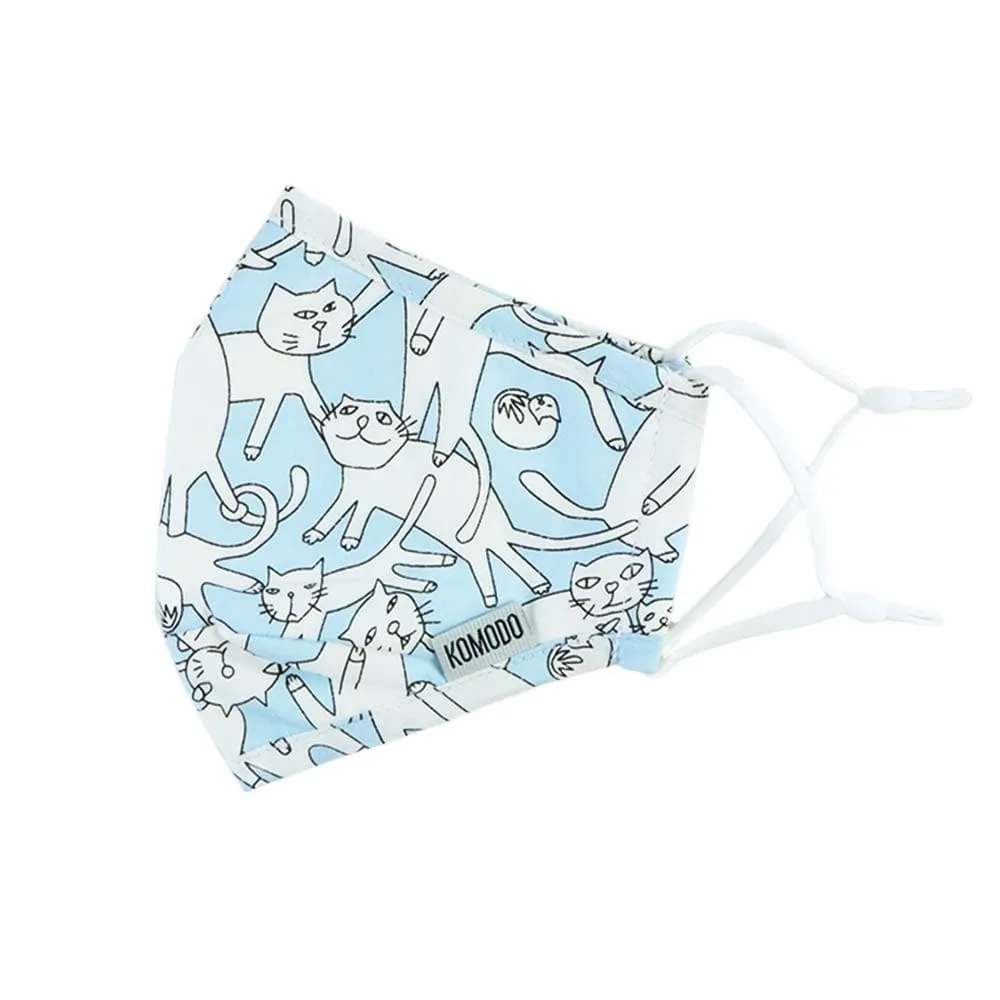 Kids Face Mask - Kitty Kat Blue