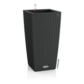 Lechuza 15242 Cubico Cottage 40 Self-Watering Planter, Granite Wicker 16"x16"x30"