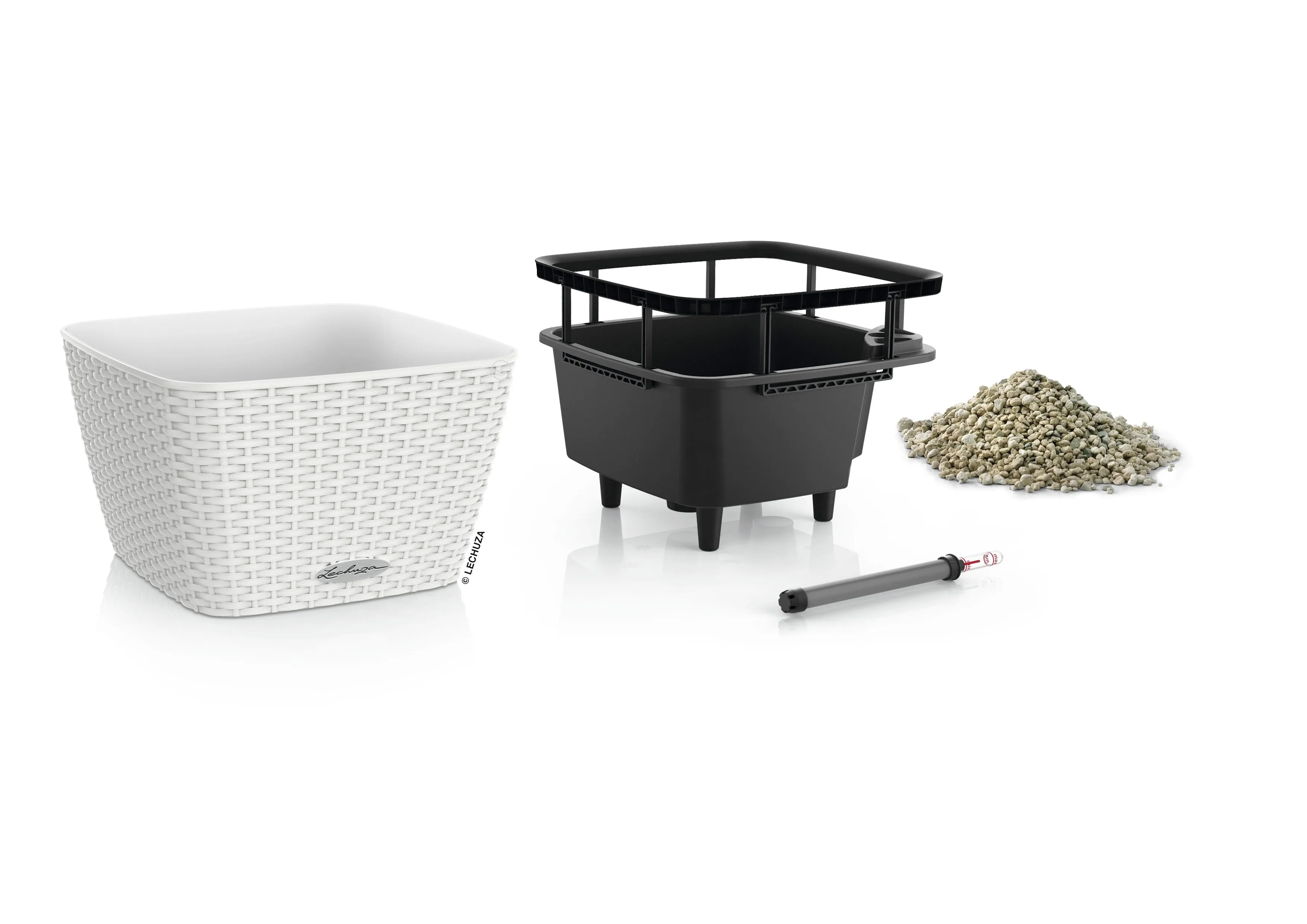 Lechuza Bacino Cottage White Self- Watering Planter