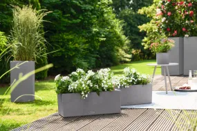 Lechuza Balconera 80 Grey  Stone Self-watering Planter