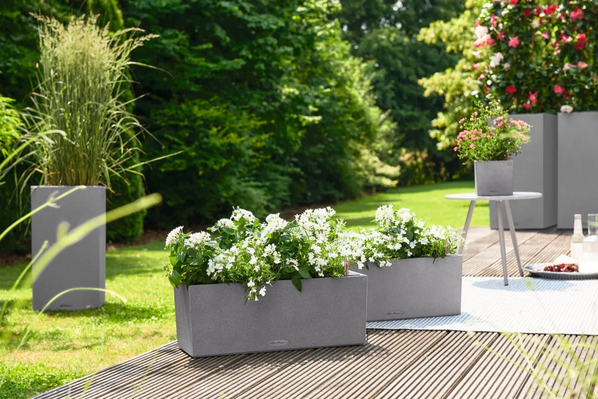Lechuza Balconera 80 Grey  Stone Self-watering Planter