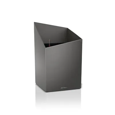 Lechuza  Cursivo 30 Charcoal Self-Watering Planter