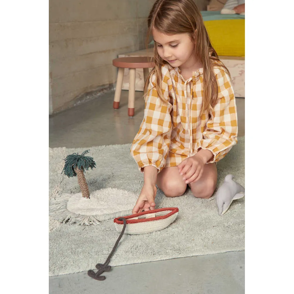Lorena Canals Sea Wonders Waves Machine Washable Cotton Play Rug - 90x130cm