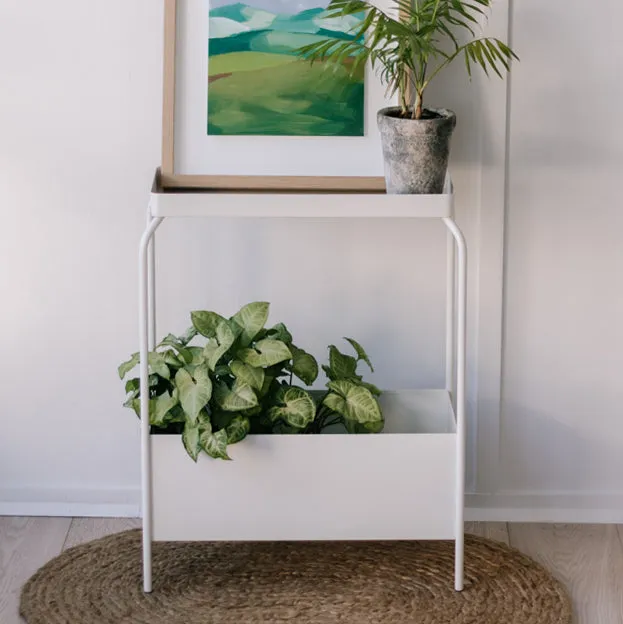 Metal Indoor Planter Stand - White