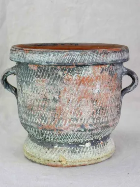 Mid century Castelnaudary style flower pot with two handles