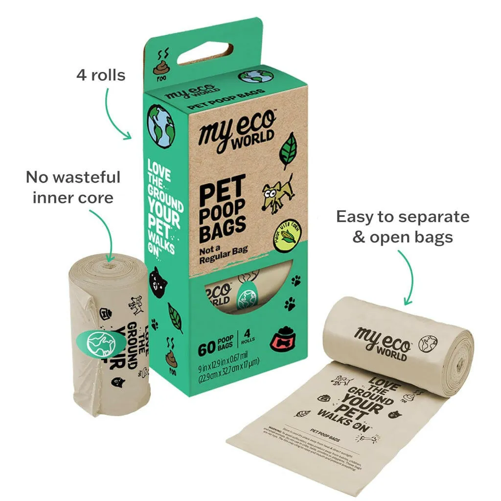 MyEcoPet Compostable Poop/Waste Bags For Dogs & Cats
