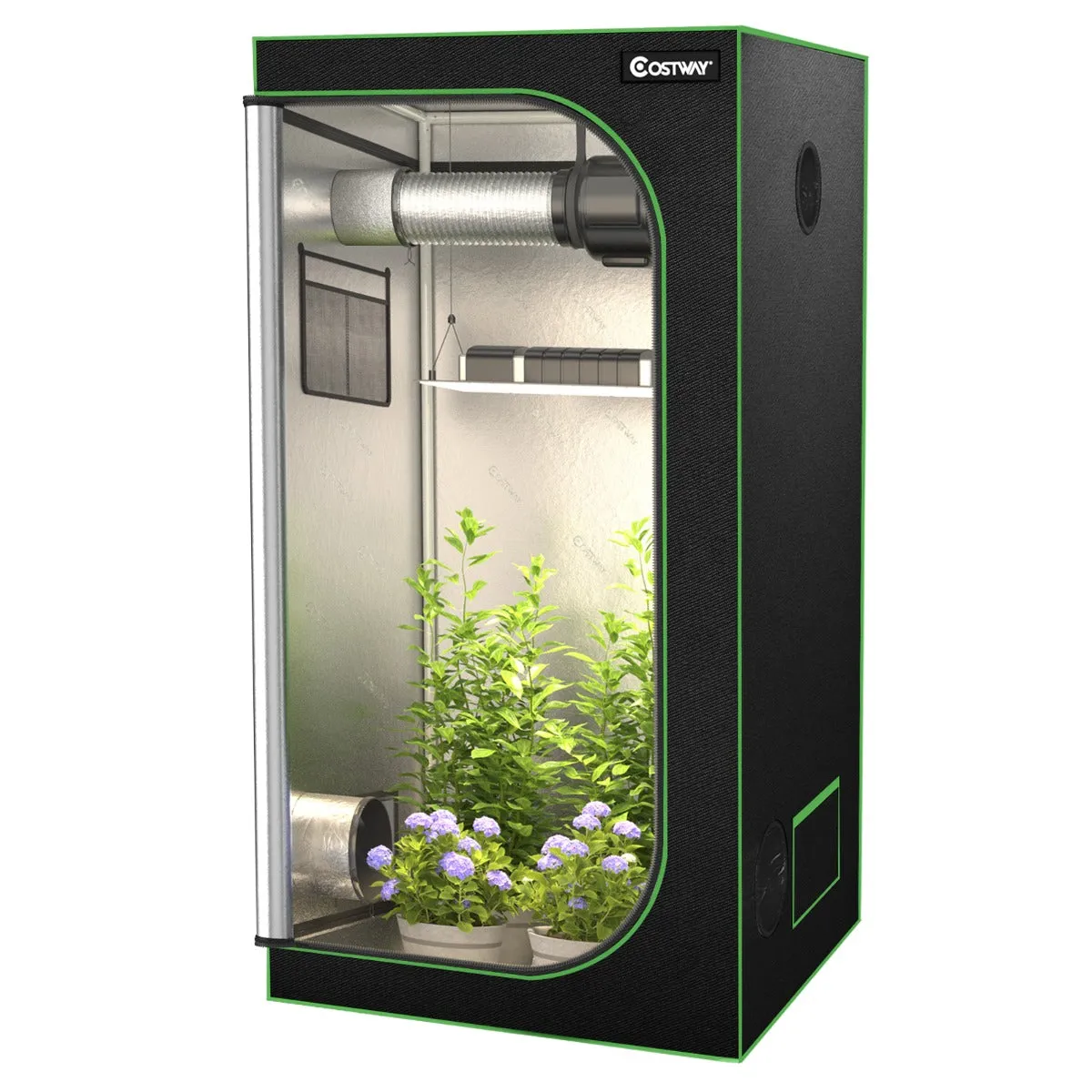 NNECW 91cm x 91cm x 183cm Indoor Plant Growth Tent wIth Floor Tray Storage Bag