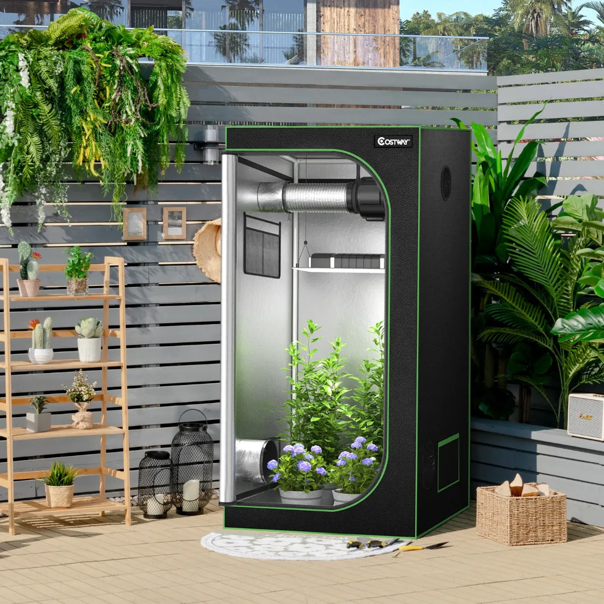 NNECW 91cm x 91cm x 183cm Indoor Plant Growth Tent wIth Floor Tray Storage Bag