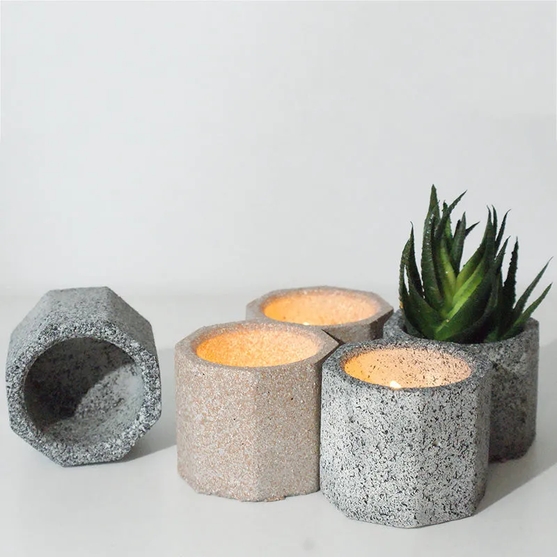 Octagonal Silicone Concrete Flower Pot Mold
