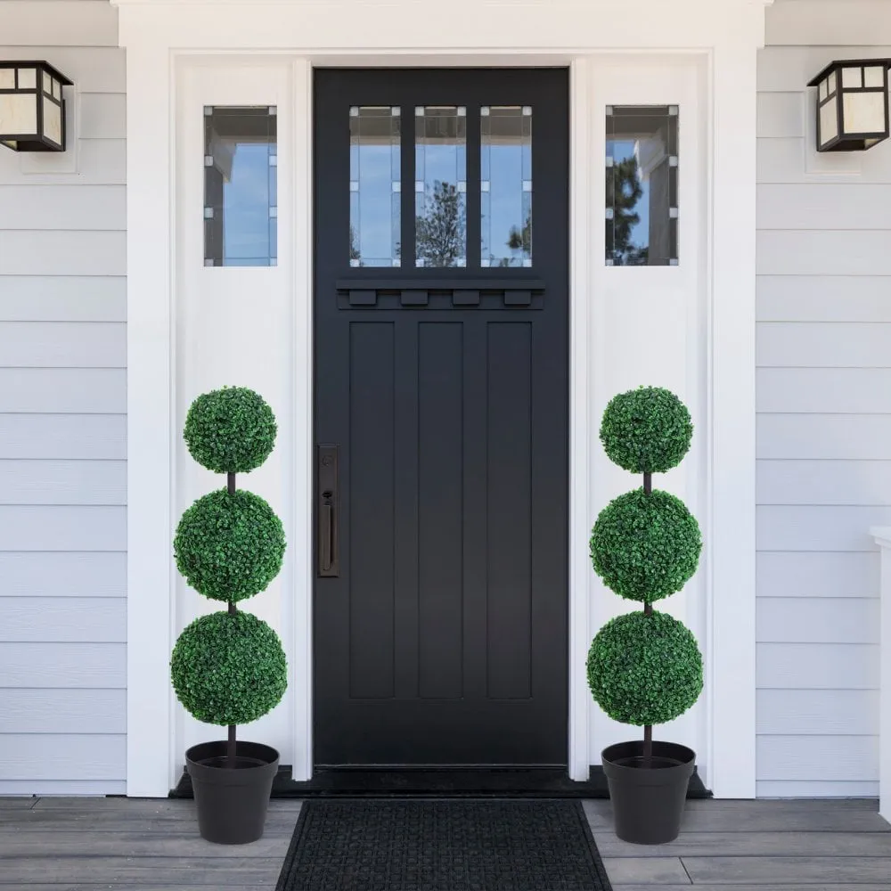Outsunny Set of 2 Artificial Topiary Trees, with Pot