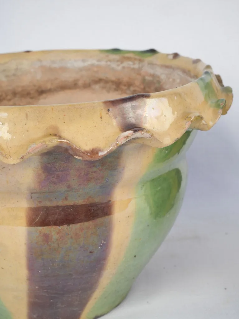 Pair of Anduze cachepots w/ pretty crinkled rims 6¾"